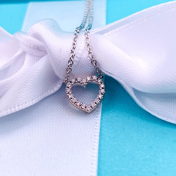 Tiffany & Co. Jewelry - SOLD🔥Tiffany & Co. Necklace Metro Heart Diamond necklace 750 white Gold w/box